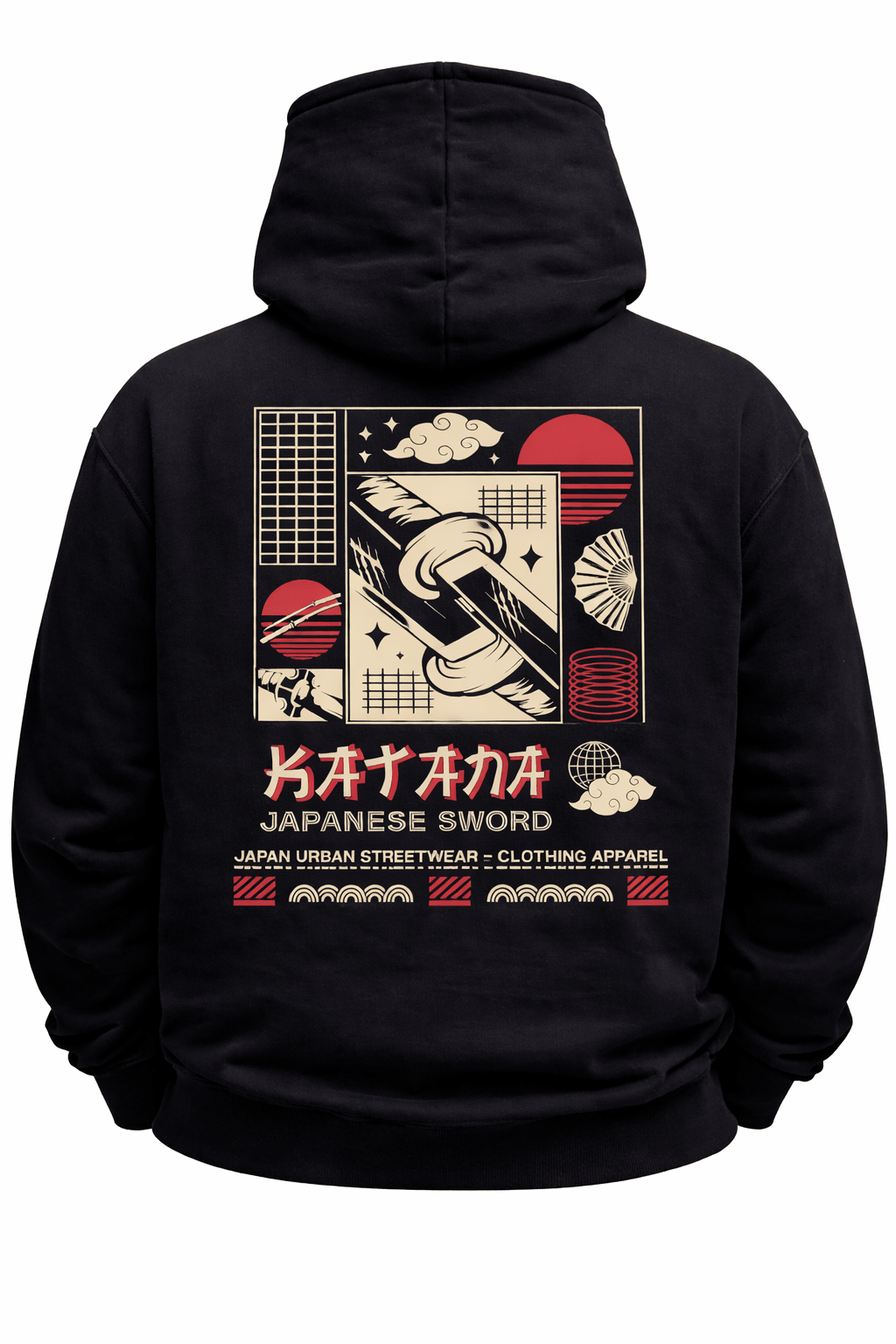 Cotton Japanese Samurai With Katana Hoodie - Gallagher&Keeney