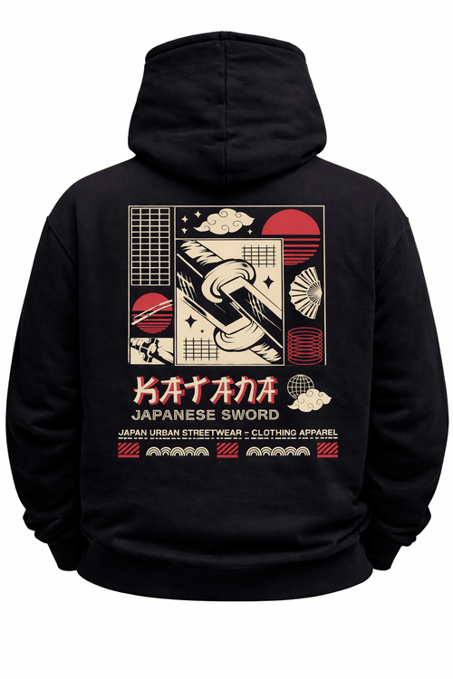 Cotton Japanese Samurai With Katana Hoodie - Gallagher&Keeney