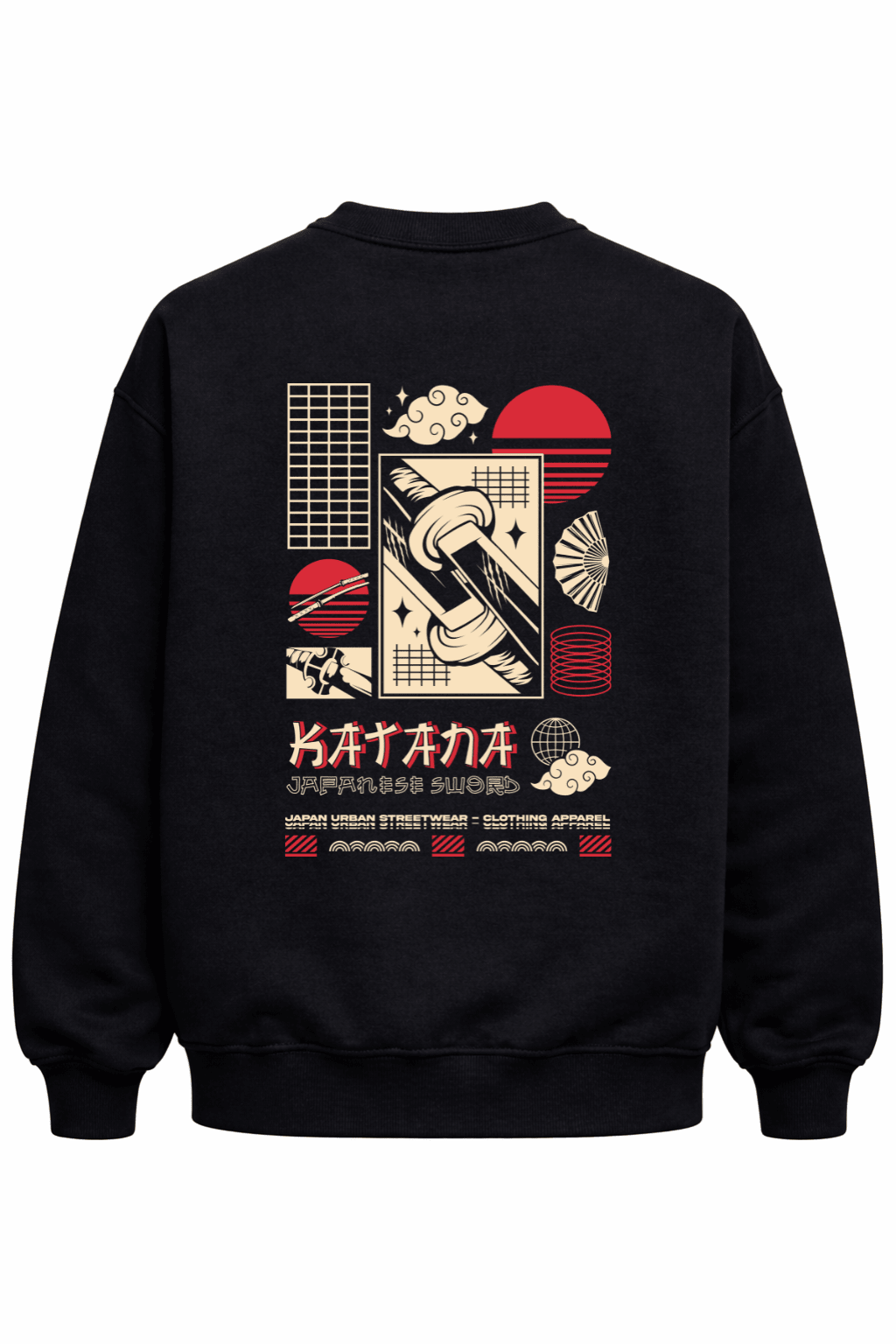 Heavy Cotton Japanese Samurai With Katana Sweatshirt - Gallagher&Keeney