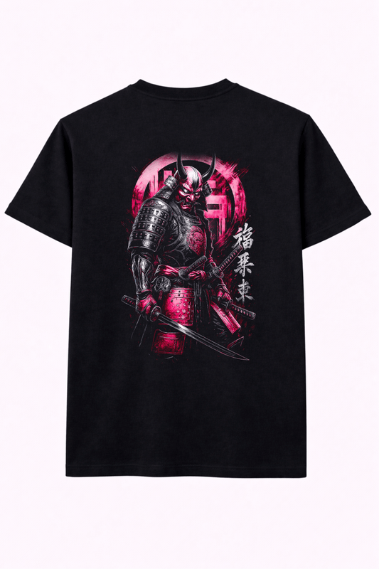 Heavy Cotton Oversized Halftone Neon Samurai Tee - Gallagher&Keeney