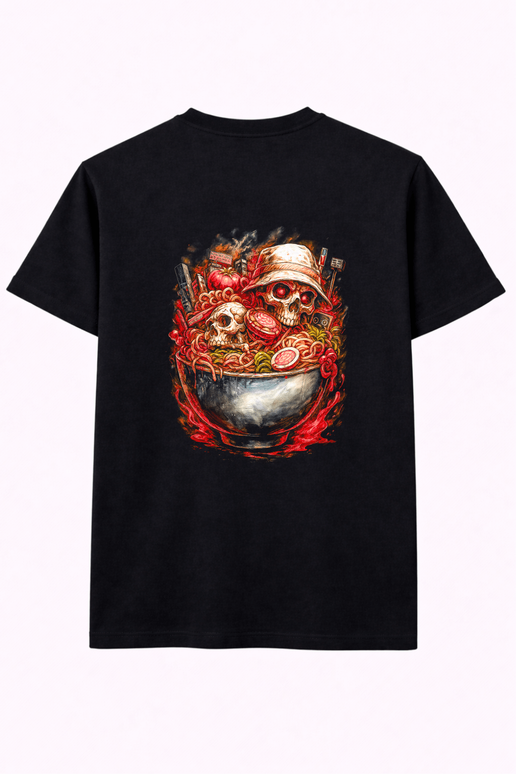 Heavy Cotton Oversized Halftone Skull Ramen Tee - Gallagher&Keeney