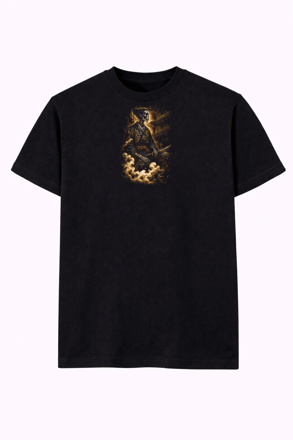 Heavy Cotton Oversized Halftone Skull Samurai Tee - Gallagher&Keeney